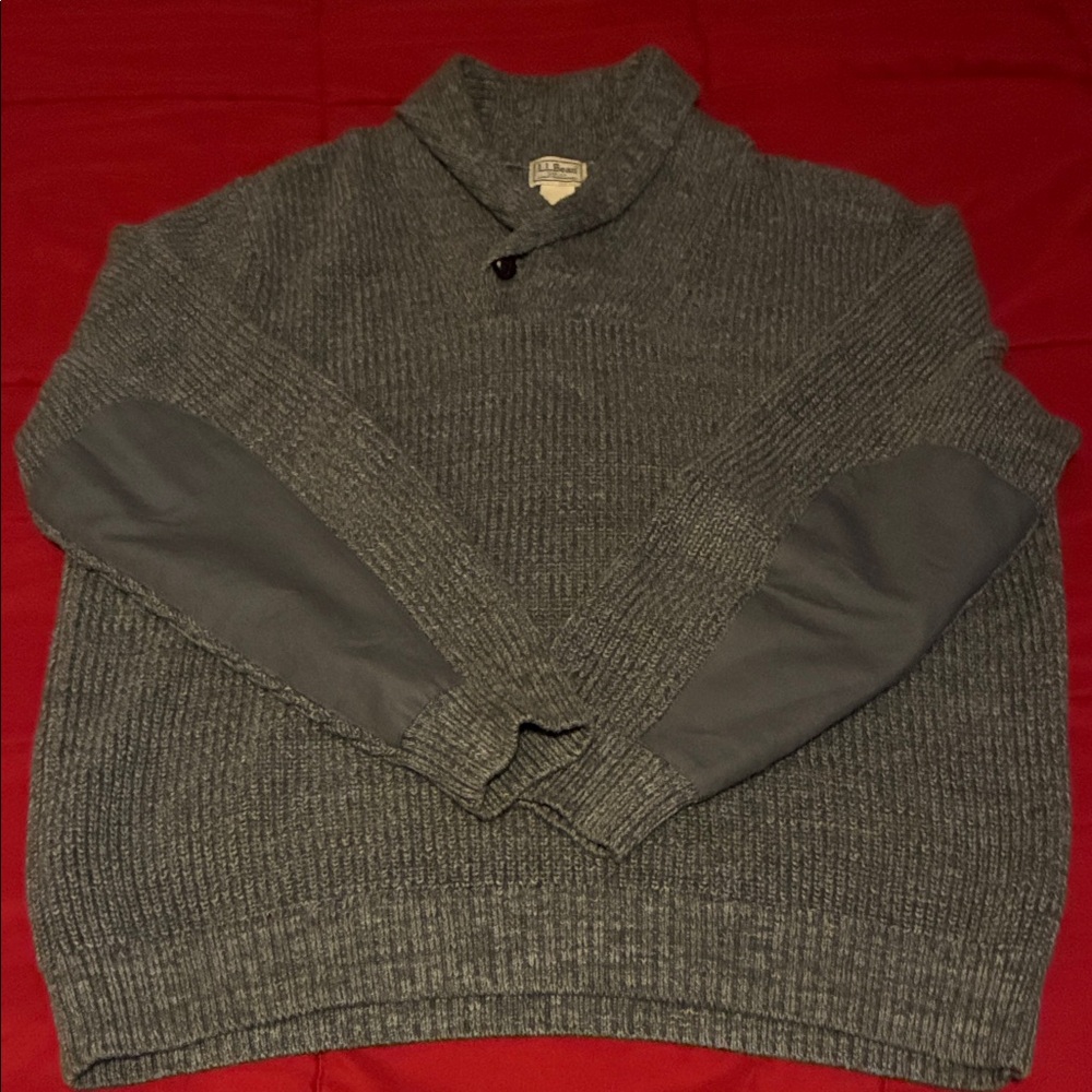 L.L. Bean Pullover Shawl Collar Cotton Knit Sweater Men’s XL Regular